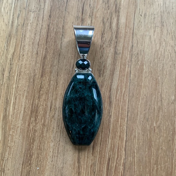 Jay King Green Apatite and Sterling Pendant